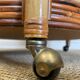 2-tiered round bamboo bar cart in the style of Vivai del Sud, Italy, 1960s