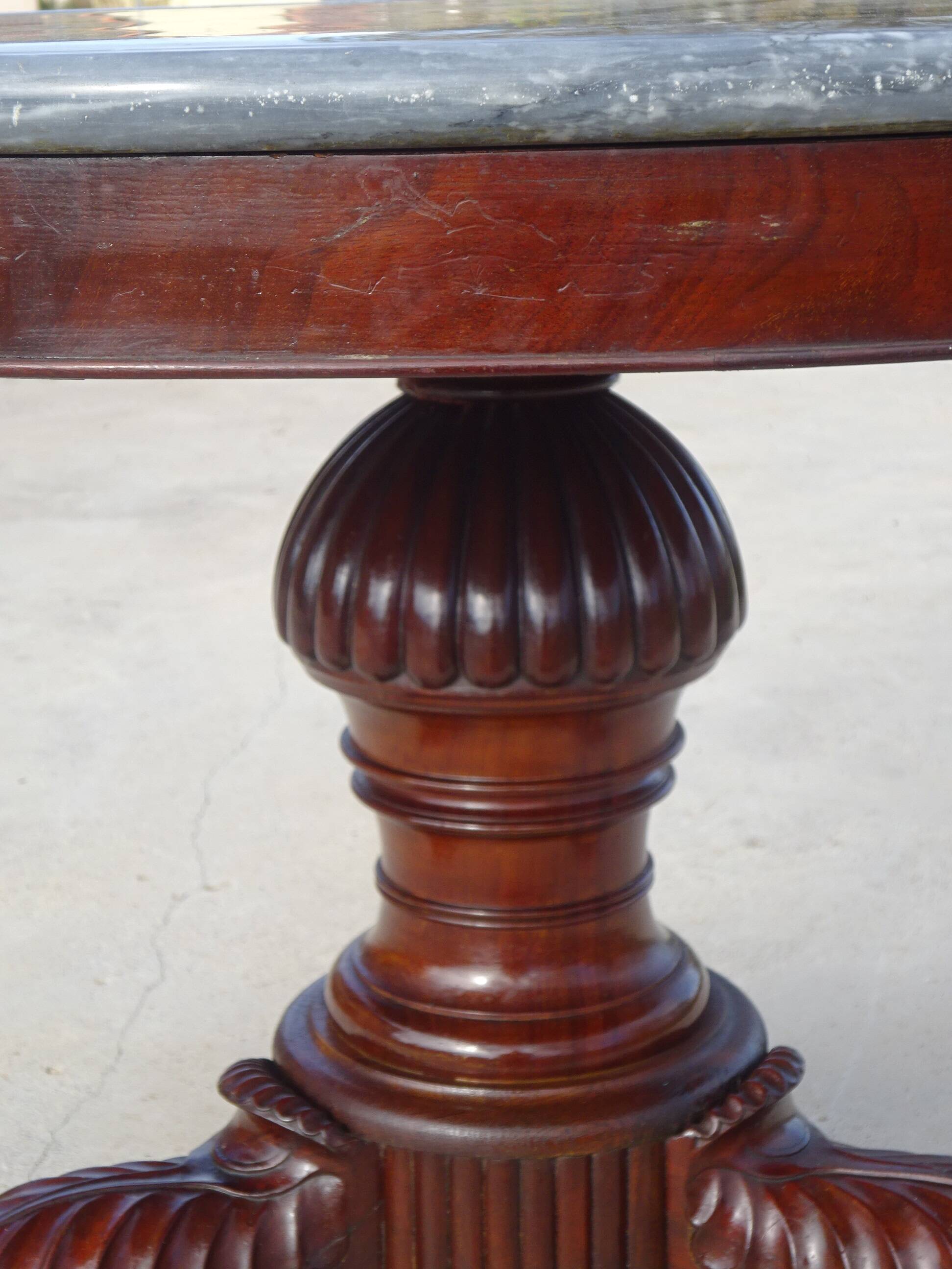 Empire guéridon, rotating marble top