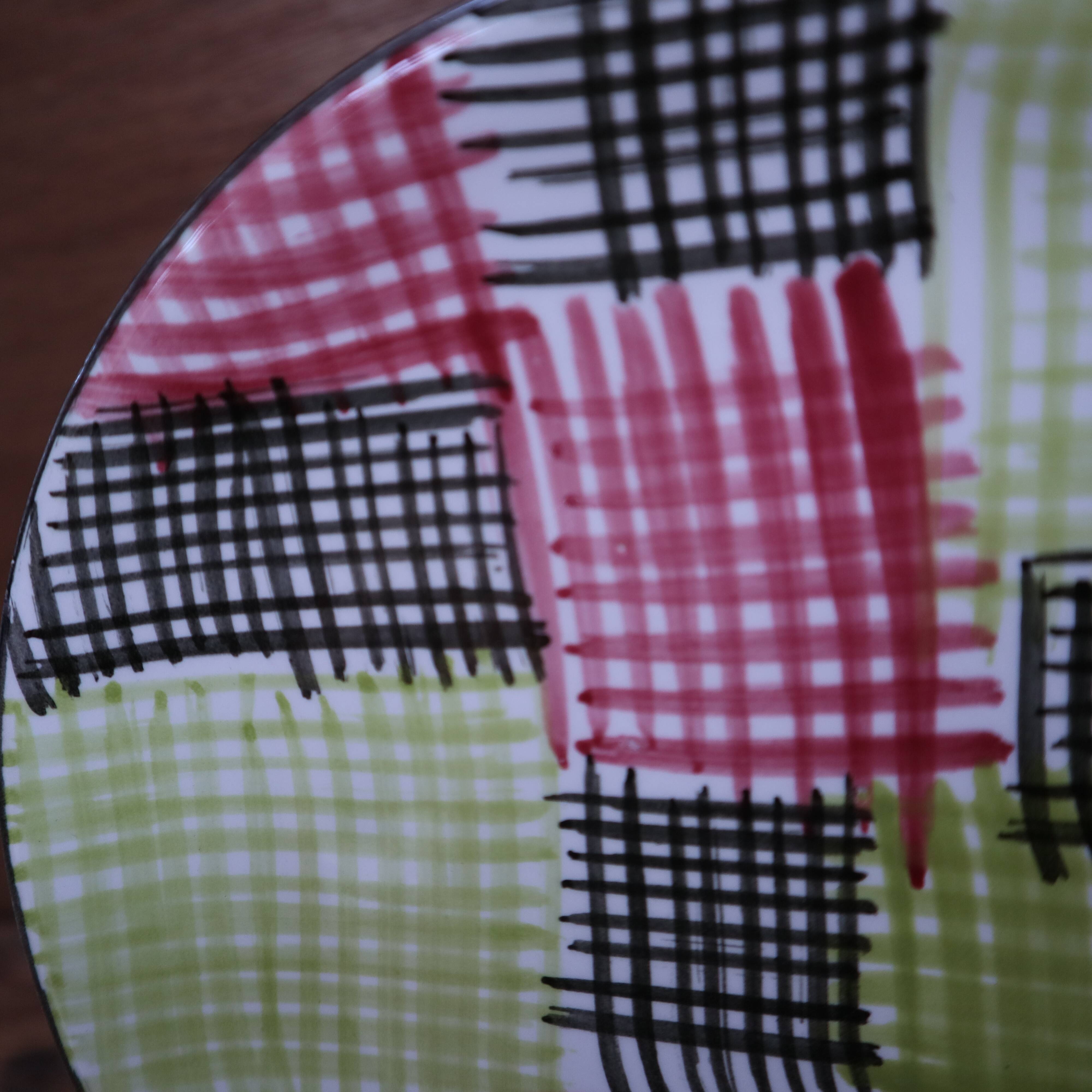 4 dessert plates Sarreguemines hand-painted protocol