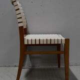 Suite of 6 vintage chairs in light beech late 20th