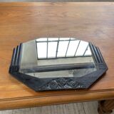 Black art deco mirror 65x46cm