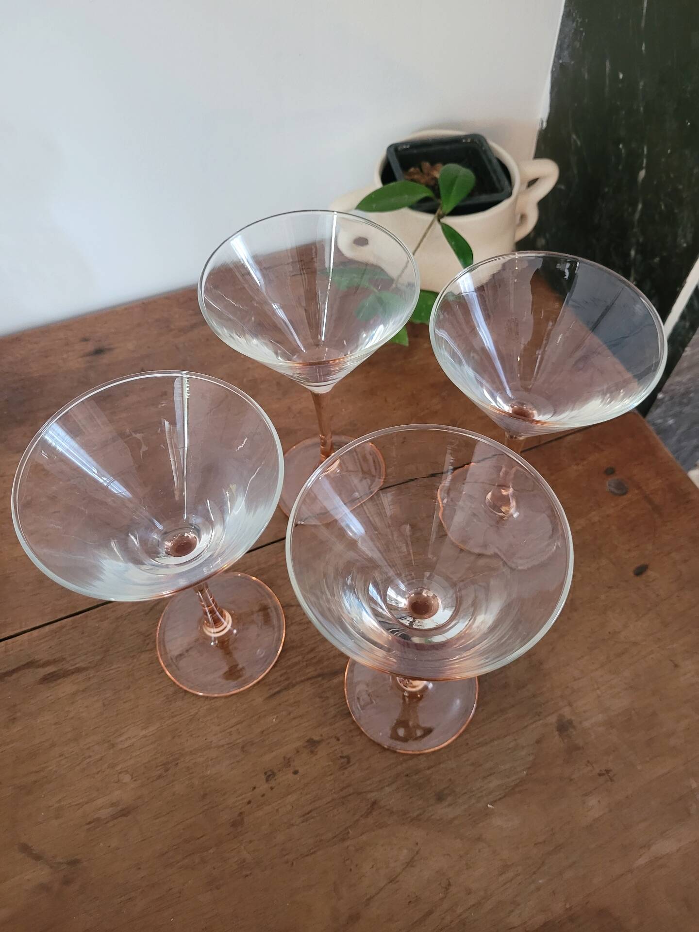 Lot de 4 verres à cocktail Luminarc pied rose