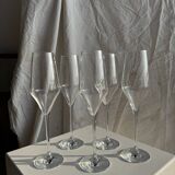 Set of 5 large champagne flutes