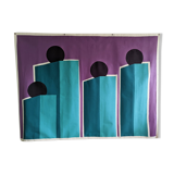 Family portrait original painted tapestry hanging wall art