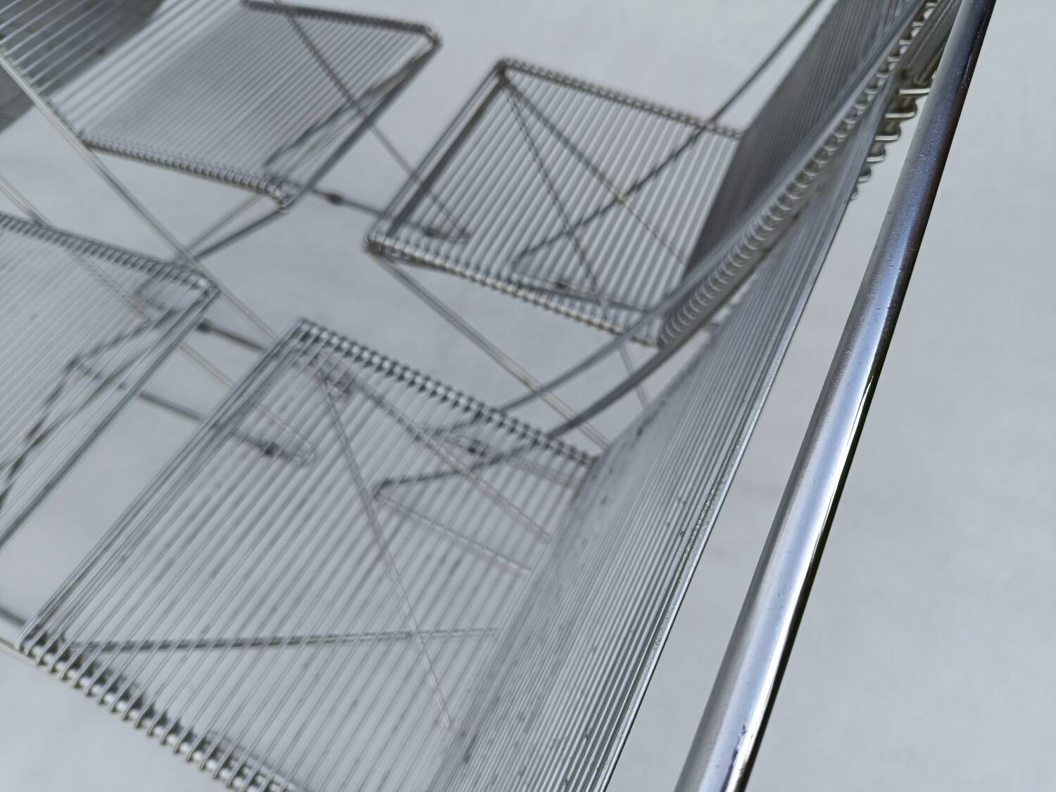 4 wire chairs by Till Behrens for Schlubach