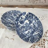 Set of 6 The Hunter blue cups by Myott