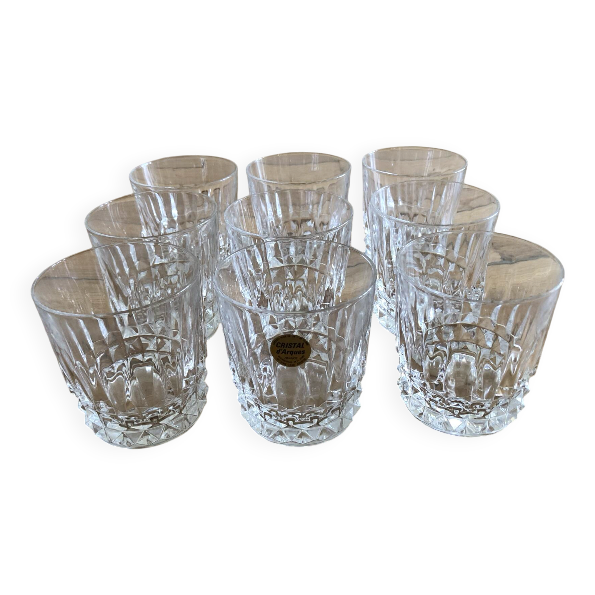 9 crystal water glasses from Cristal d’Arques