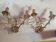 Pair of golden wall lights with vintage glass tassels
