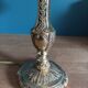 Bedside lamp lampshade fabrics base bronze gilded patinated