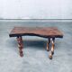 Brutalist Style Handcrafted Oak and Grape Wood Side Table, 1950s