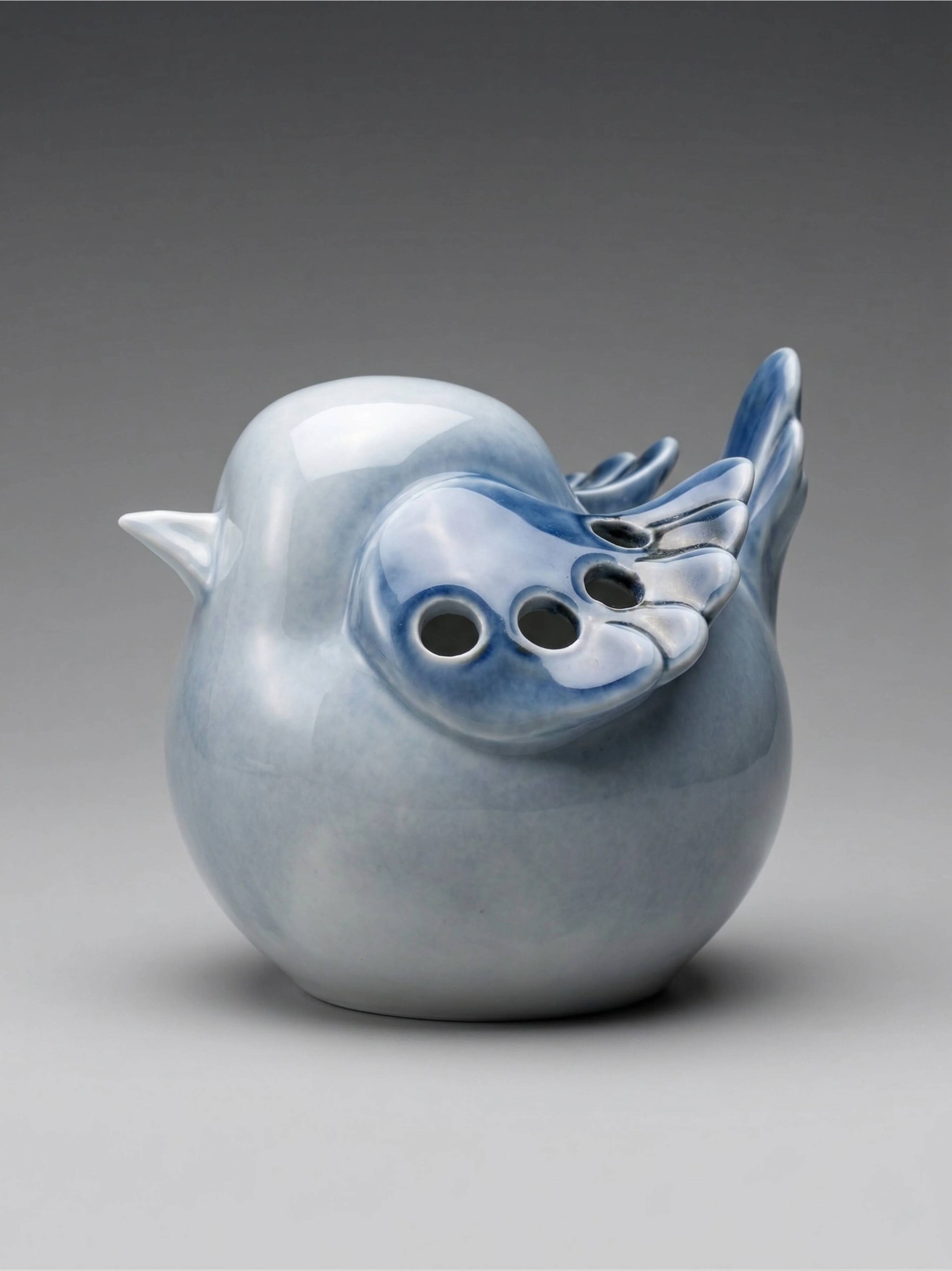 Decorative porcelain bird Virebent – Vintage French ceramics