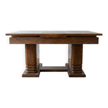 Solid wood dining table in Art Deco style