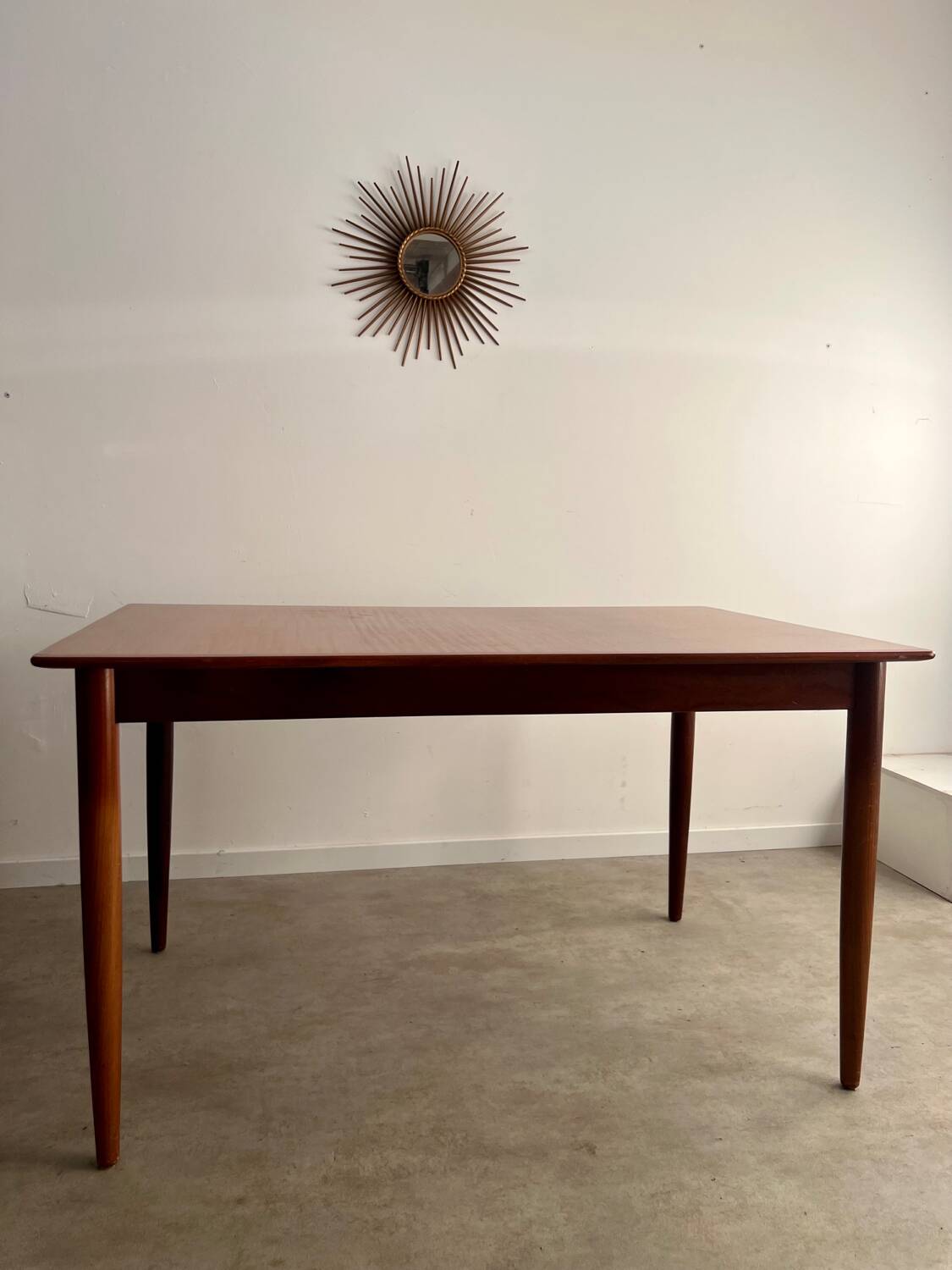 Old Scandinavian design rectangular teak table from the 60s vintage
