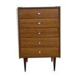 Vintage chest of drawers spindle feet oak 1960