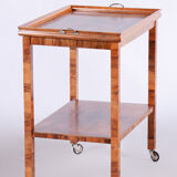 Restored Art Deco Walnut Trolley, New Polish, Czechia, 1930s