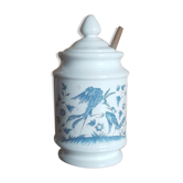 Olive pot decoration Blue moustiers in faience of Desvres GF Fourmaintraux