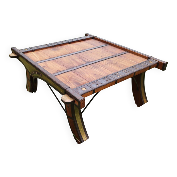 Table basse indienne vintage style ''Ganga Jamuna'' - Rajasthan
