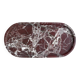 Oval marble plateau in Rosso Levanto