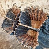 Pair of early 20th century French wicker grape harvest baskets – Rustic vineyard set