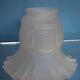 Pair of Art Nouveau 1900 frosted glass ceiling lights and their base
