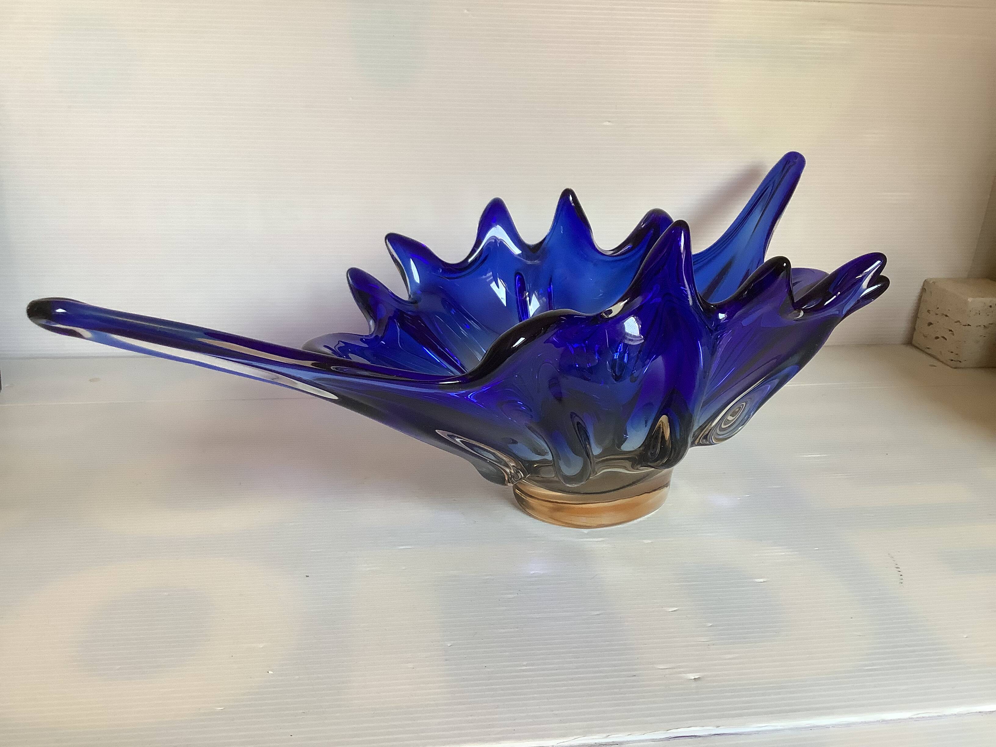 Large cobalt blue centerpiece