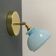 Applique abat-jour vintage en opaline bleue