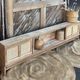 TV stand/sideboard in raw solid oak and caning
