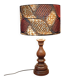 lampe bois tourné massif, imprimé wax ethnique