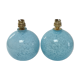 Deux pieds lampes boules art déco verre de clichy bleu