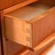1960s teak desk with drop-leaf extension