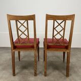 Pair of 1950s wooden cross-braced chairs
