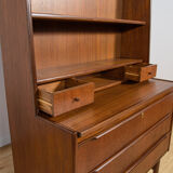 Mid-century teak shelf with pull-out top, Denmark, 1960s
