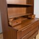 Mid-century teak shelf with pull-out top, Denmark, 1960s