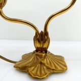 Bronze water lily lamp with two arms, Lucien Gau, France 1990