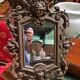 Richly chiselled bronze table mirror – neo-Renaissance style, 19th century