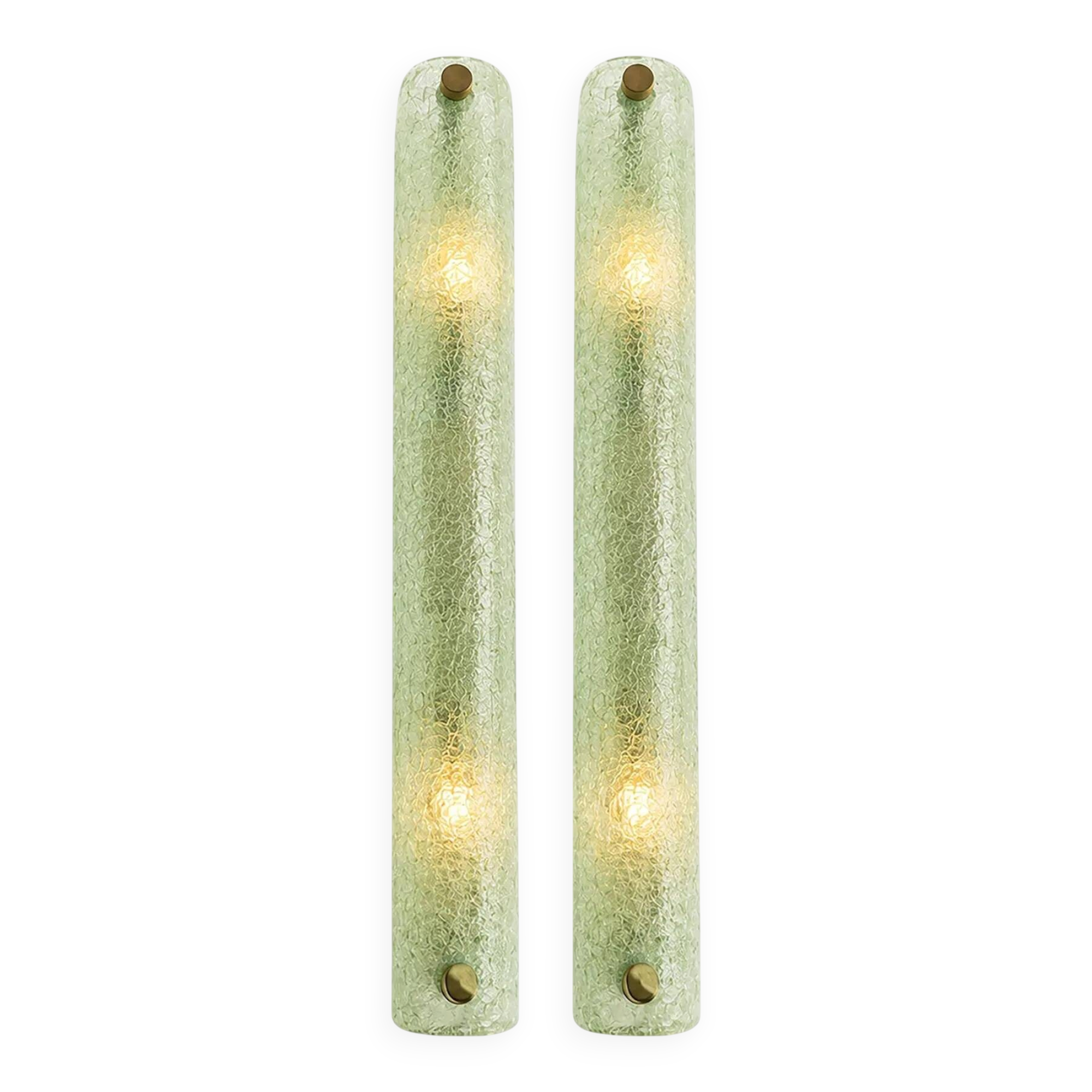 Contemporary Modern Green Graniglia ”Canalina" Murano Glass Wall Sconce-Set