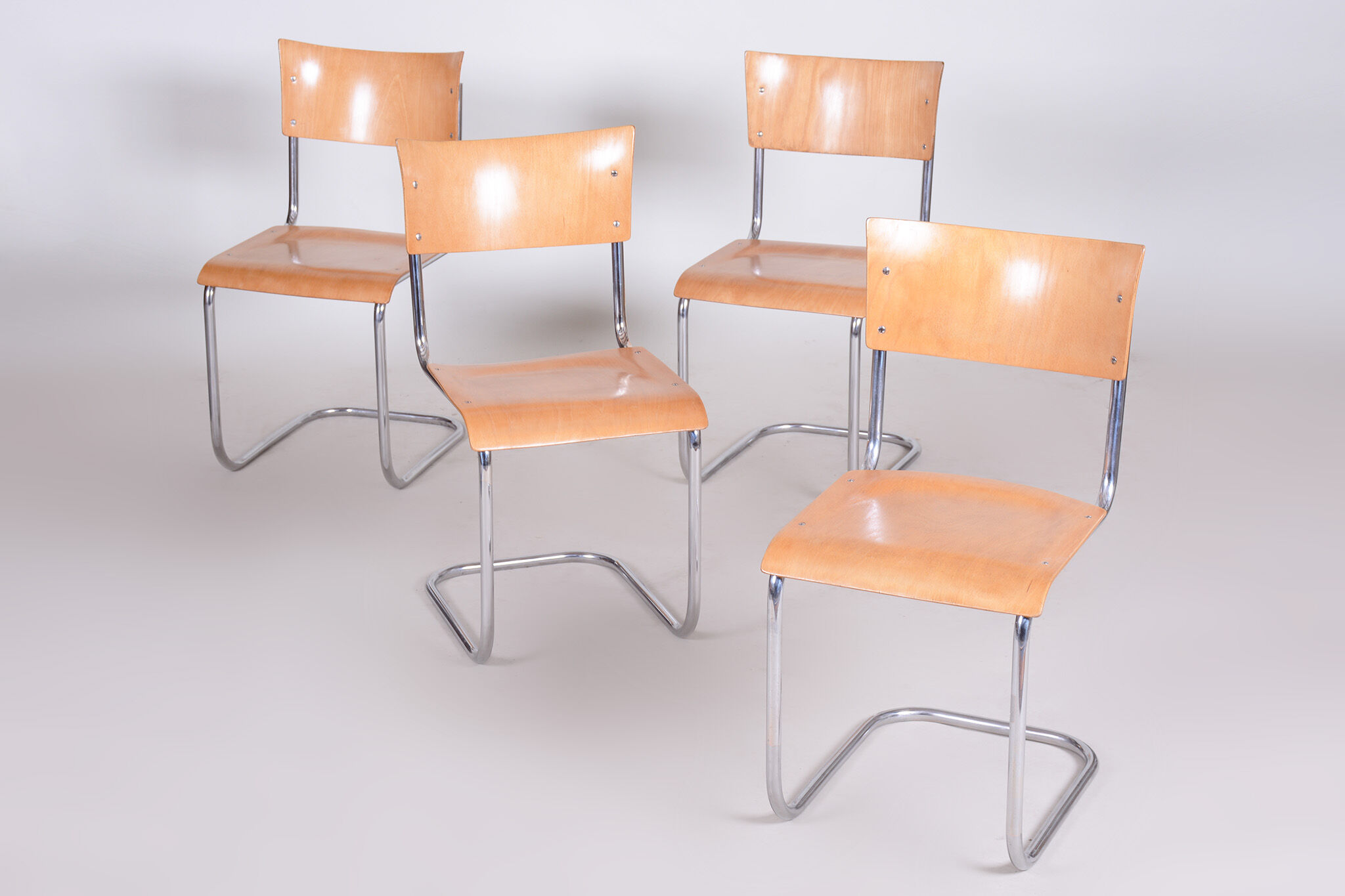 Set of four mart stam dining chairs - 1930s