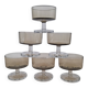 Set 6 coupes champagne Cavalier Suède Luminarc fumé