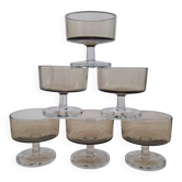 Set 6 coupes champagne Cavalier Suède Luminarc fumé