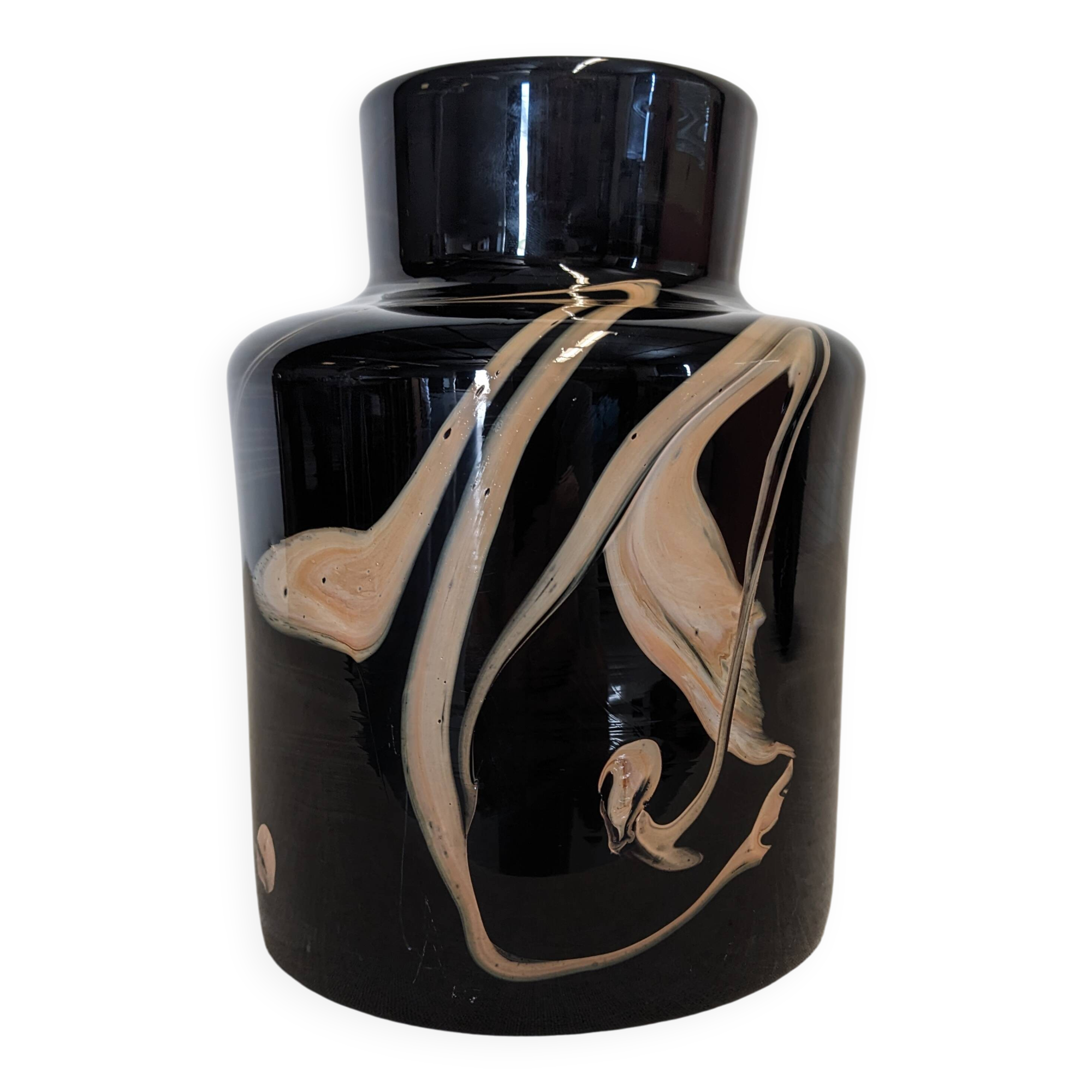 XL bottle or vase by Bob le Bleis for Maure Vieil glassworks circa 1970