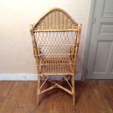 Vintage wicker rattan armchair