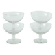 Set of 4 engraved crystal champagne glasses, arabesque motifs, 1950