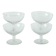 Set of 4 engraved crystal champagne glasses, arabesque motifs, 1950