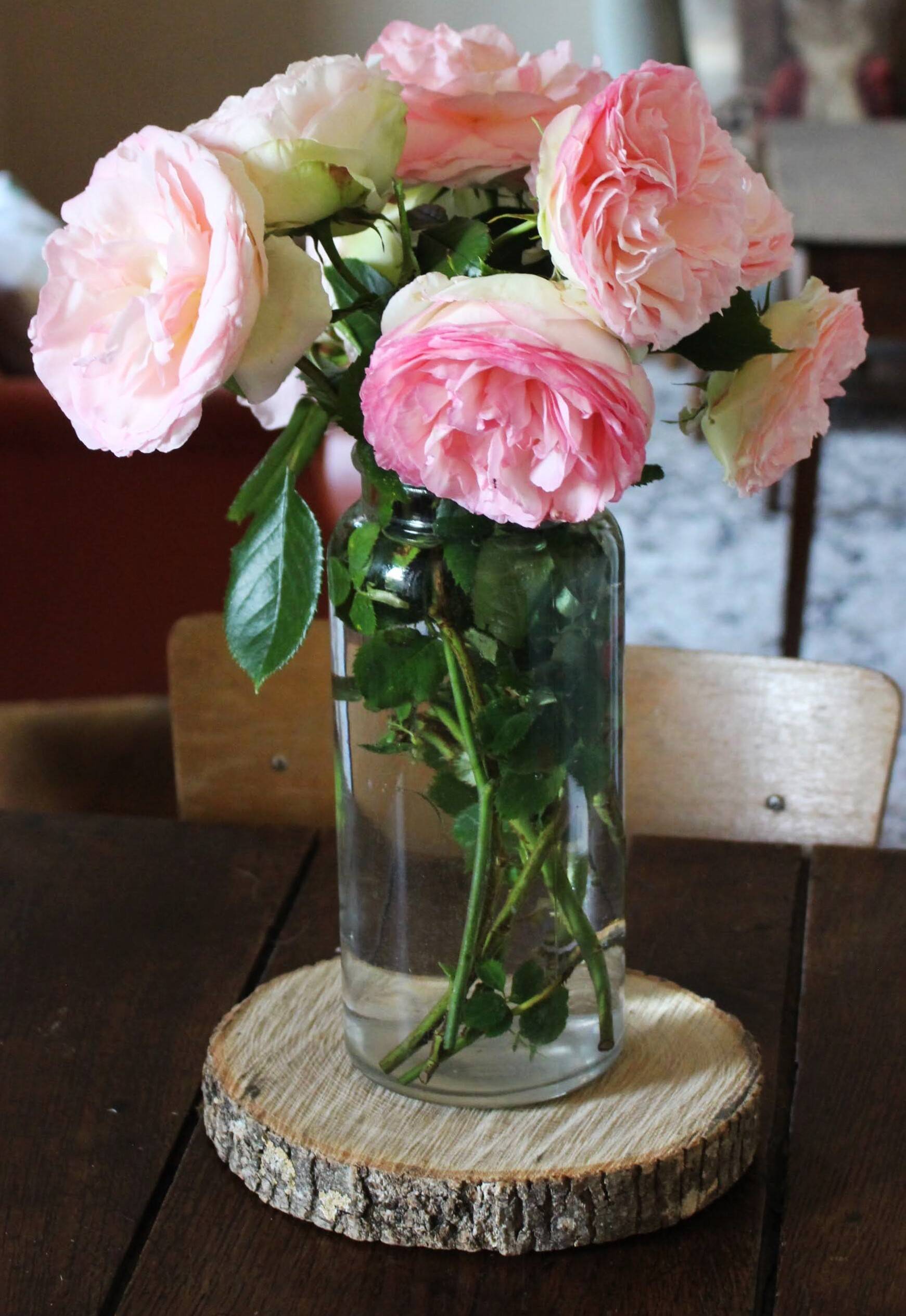 Large antique transparent glass bottle vase