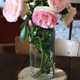 Vase grand flacon ancien verre transparent