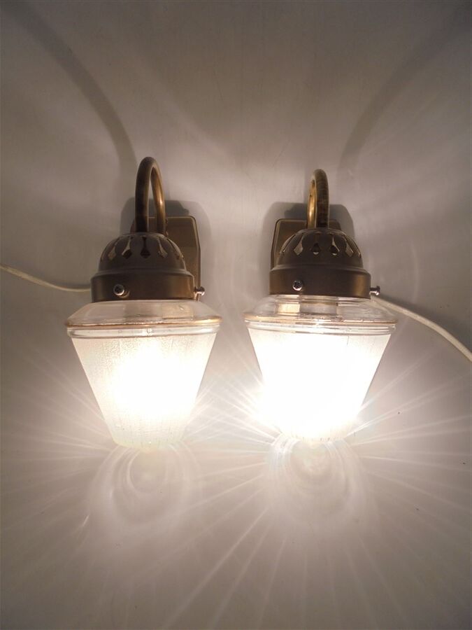 Pair of art deco wall lights