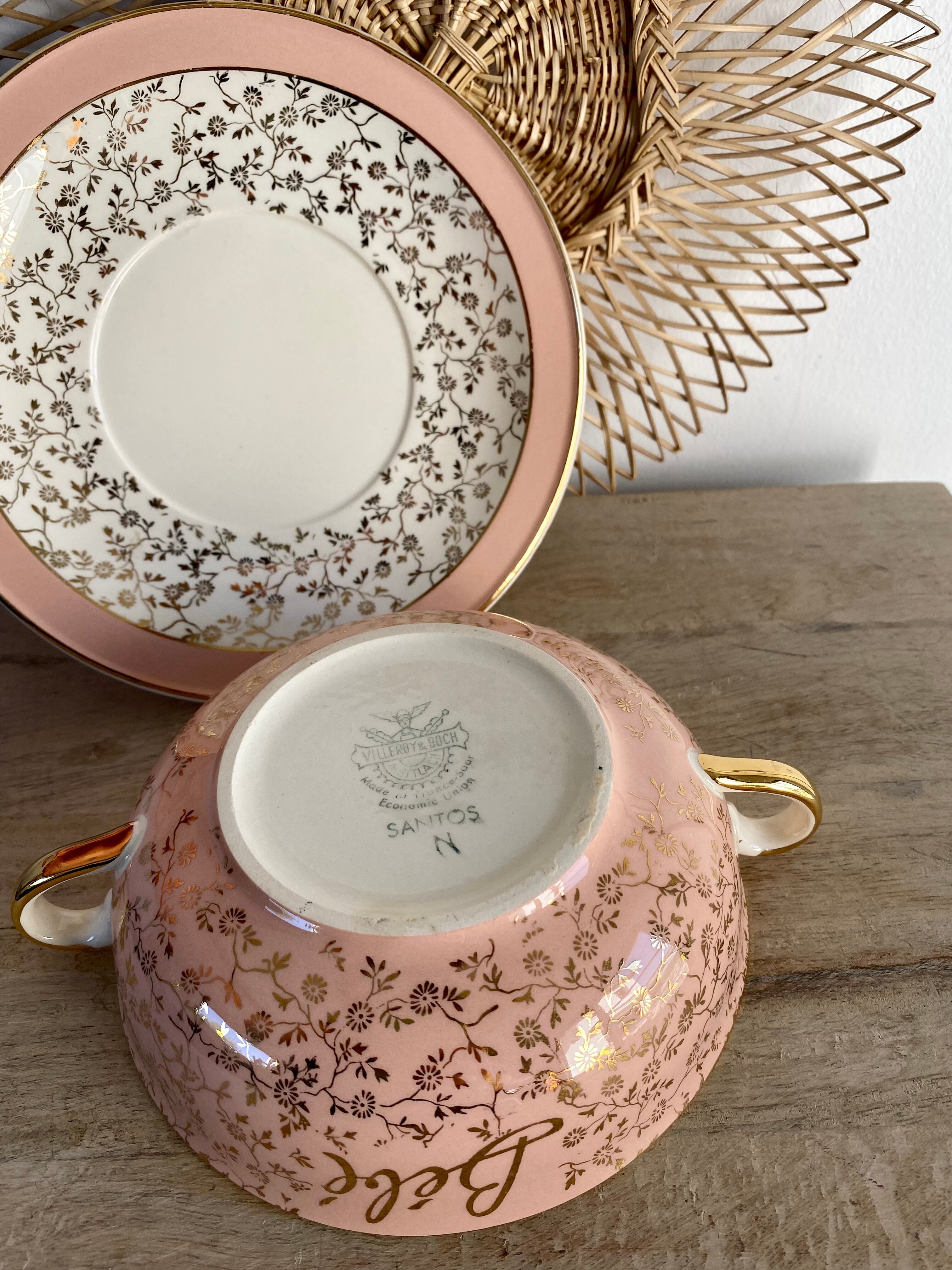 Baby handle bowl and saucer Villeroy and Boch model Santos