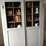 Antique Parisian wardrobe with interior compartments.