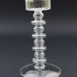 Vintage candlestick in mouth-blown clear glass
