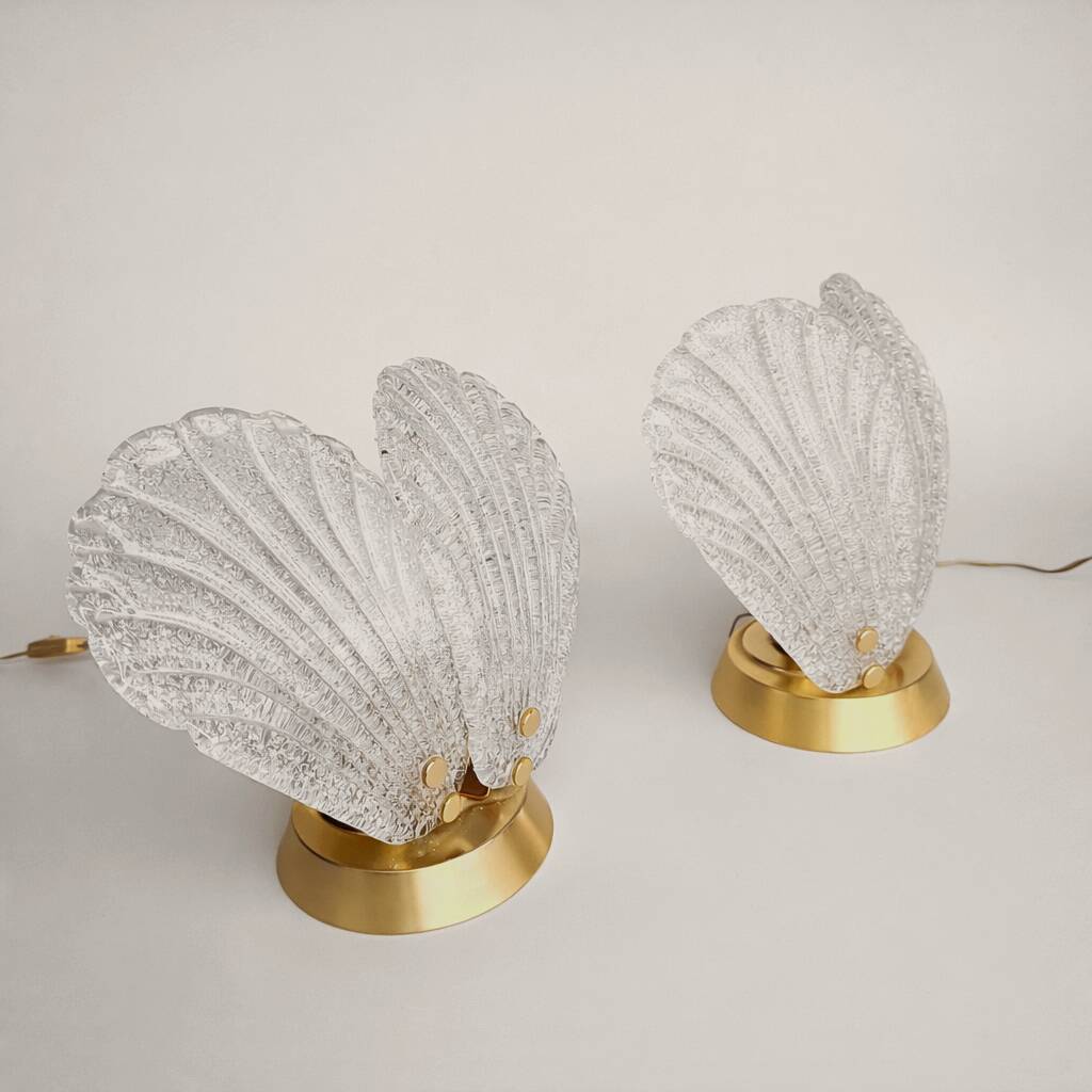 Set of 2 Murano glass table lamps, Italy, 1980s
